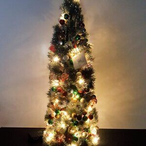 NEW RARE Pottery Barn Large Light Up Peppermint Twist Bauble Tree 9" diam, 24" h